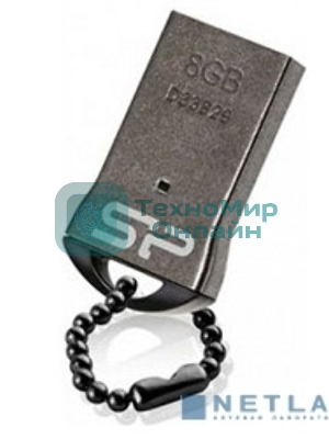 Флешка USB R/W Silicon Power 8Gb Touch T01 SP008Gb,UF2T01V1K USB 2.0 черный/серебристый