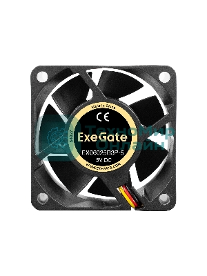 Вентилятор для корпуса ExeGate EX06025B3P-5 черный, 60 мм, 4000 об/мин, 28.9 дБ, 3 pin