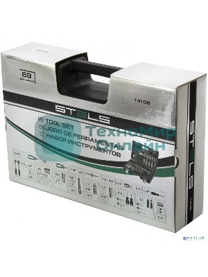 Набор инструментов Stels 141081/2'' 1/4'' CrV пластиковый кейс  69 предм.