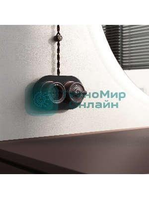 Выключатель на 4 положения двухклавишный (коричневый) Ретро W5620014