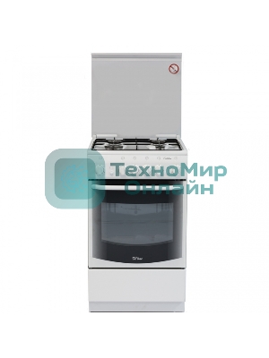 Плита газовая De Luxe 5040.33Г (КР) ЧР белый, конфорок 4 газовых, духовка 43 л, 50 см x 85 см x 50 см