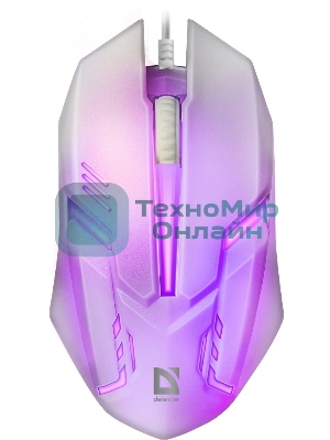 Мышь проводная Defender Cyber MB-560L белый, 1200 dpi, USB, кнопки - 3