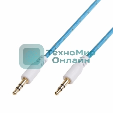 Аудиокабель AUX Rexant 3.5 мм в тканевой оплетке 1 м синий