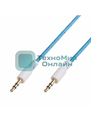 Аудиокабель AUX Rexant 3.5 мм в тканевой оплетке 1 м синий