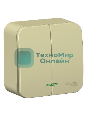 Выключатель 2-кл. ОП Blanca (сх.5) 10А 250 В изол. пласт. с подсветкой беж. SchE BLNVA105117