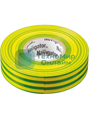 Изолента ПВХ Navigator 19 мм (рул.20м) жел/зел. NIT-A19-20/YG