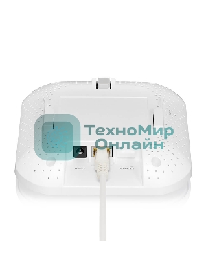 Точка доступа Zyxel NebulaFlex NWA90AX PRO, WiFi 6, 802.11a/b/g/n/ac/ax (2,4 и 5 ГГц), MU-MIMO, антенны 3x3, до 575+2400 Мбит/с, 1xLAN 2.5GE, PoE, защита от 4G/5G, БП в комплекте
