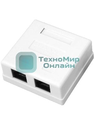 Розетка компьютерная Rexant 2-м ОП RJ45 CAT.5E бел.