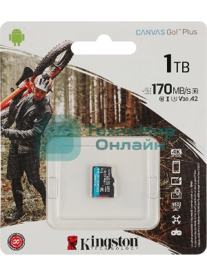 Карта памяти Kingston 1TB microSDXC Canvas Go Plus 170R A2 U3 V30 Card W/O ADP/ Kingston 1TB microSDXC Canvas Go Plus 170R A2 U3 V30 Card W/O ADP