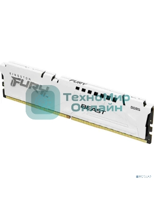 Оперативная память Kingston Fury Beast, DDR5, 16Gb (1x16GB), 5600MHz, CL36, DIMM, с радиаторами, белый