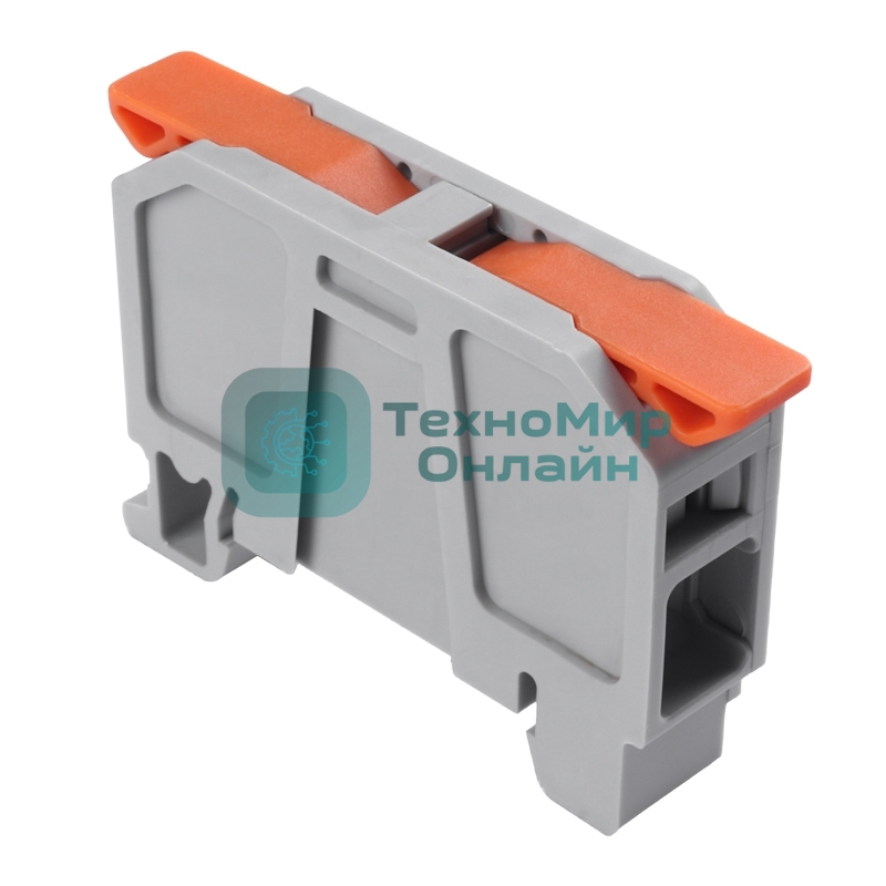 Клемма СМК Rexant 222-2521D проходная 1-полюсная на DIN-рейку (6-25 мм²) серый (30 шт/уп)