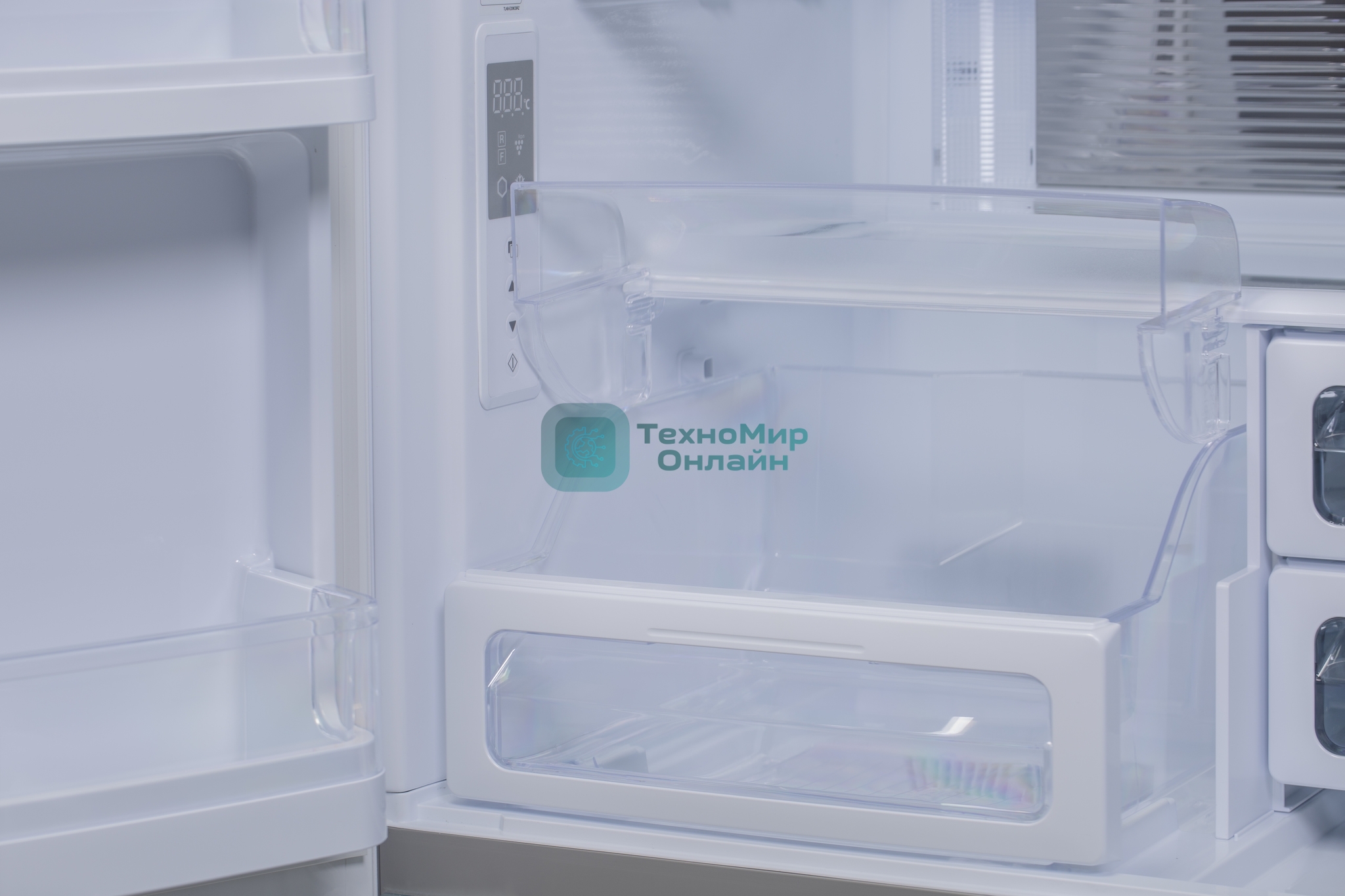 Холодильник Sharp SJGX98PWH белое стекло четырехкамерный 394/211л морозилка снизу, No Frost, Side by Side