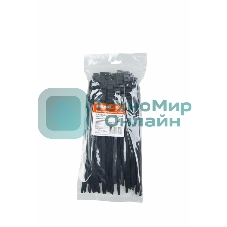 Хомут-стяжкa нейлоновая усиленная с двойным горизонтальным замком Rexant 260x9,0 мм, черная, упаковка 100 шт.
