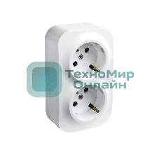 Блок розеток Quteo с предварительным подключением 2x2К+З со шторками, 16A, 250 В, IP 20, белый