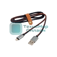 Кабель Rexant USB кабель для iPhone 5/6/7 моделей, шнур в джинсовой оплетке