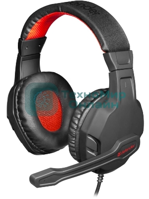 Гарнитура Defender Cujo чёрный/красный, проводная