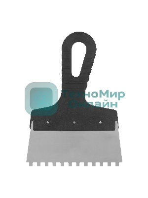 Шпатель из нержавеющей стали Сибртех 150 мм, зуб 6х6 мм, пластмассовая ручка