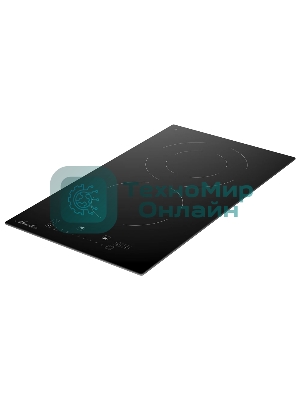 Варочная панель Monsher MHE 35 High-Tech, Hi-Light, 30 см, 2 конфорки, 9 уровней мощности, слайдерное управление, автоматическое отключение, индикация остаточного тепла, пауза, таймер, черный