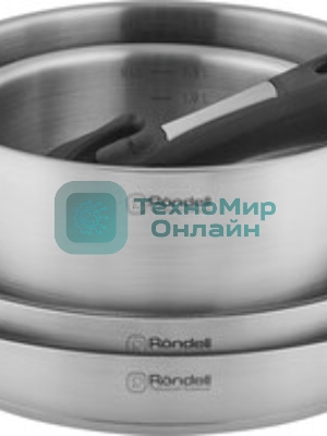 Набор Rondell RDS-1315, 5 предм: Кастрюли б/кр 16 см (1,4 л), 20 см (2,8 л), сковороды б/кр 26x5 см, 28x5 см, съемная