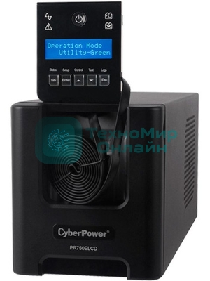 Источник бесперебойного питания CyberPower PR750ELCD 750 ВА/675 Вт/USB/RJ-11/RJ-45/6 x IEC 320 C13 (компьютерная)