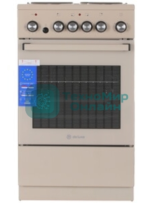 Плита электрическая De Luxe 5004.16э 016 бежевый, конфорок 4 шт, духовка 46 л, гриль, 50 см x 85 см x 50 см