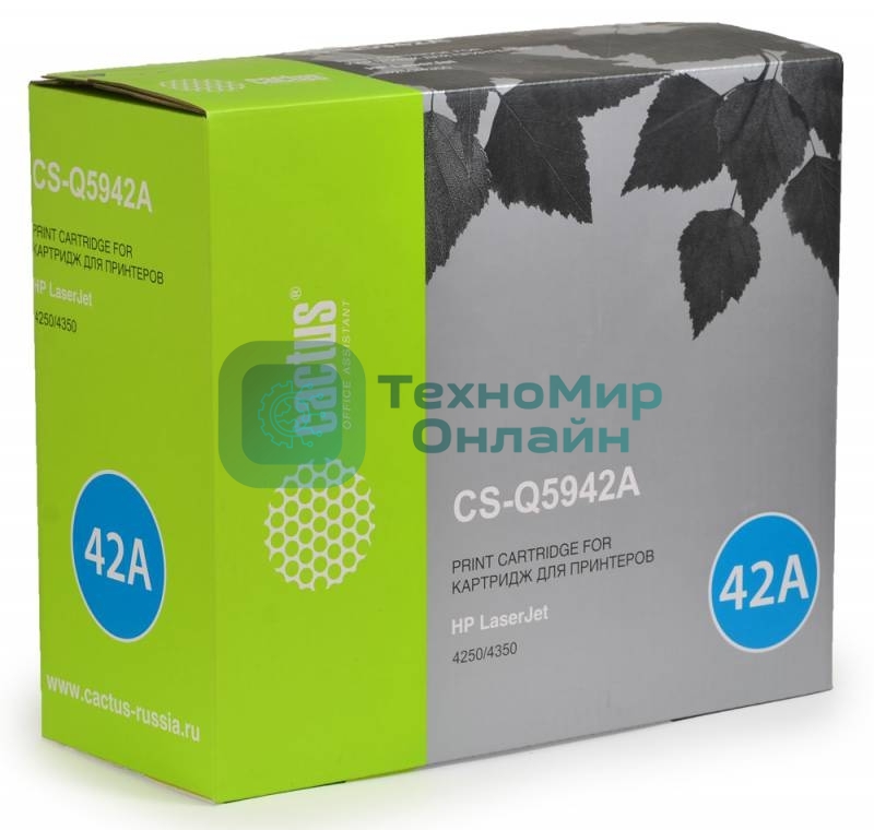 Картридж лазерный Cactus CS-Q5942A черный (10000 стр.) для HP LJ 4250/4350