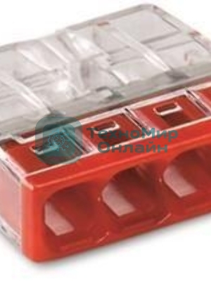 Клемма 4х(0.5-2.5мм) 4-х проводн. для распред. короб. (без п) WAGO 2273-204