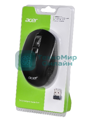 Мышь беспроводная Acer OMR060 черный, 1600 dpi, радиоканал, USB, кнопки - 6