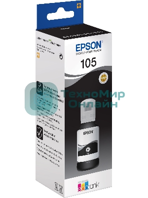 Чернила Epson 105BK C13T00Q140 черный (8000 стр.) (140мл) для Epson L7160/7180