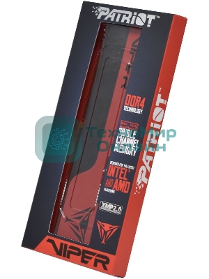 Оперативная память Patriot Viper Elite II, DDR4, 8GB (1x8 GB), 2666 MHz, CL16, DIMM, радиатор, красный