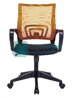 Кресло Бюрократ CH-695N/OR/TW-11 оранжевый/черный, сетка, 120 кг, механизм качания