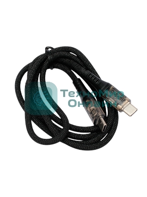 Кабель USB2.0 Cablexpert CCP-USB2-CMCM-SCR-1M, Type-C/Type-C, 6A, 66Вт, PD/QC3.0, дисплей, оплетка, медь, 1м, черный, пакет