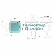 Выключатель клавишный Rexant круглый 250V 3А (3с) ON-OFF синий с подсветкой Micro