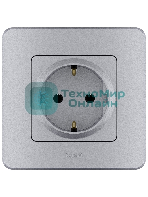 Розетка 2К+З немецкий стандарт 16А 250 В алюминий