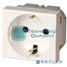 Розетка 1-м СП Viva 2мод. защ. шторки с заземл. бел. ДКС 45005