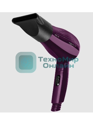 Фен Scarlett SC-HD70T24 фиолетовый/черный, 850 Вт, компактный