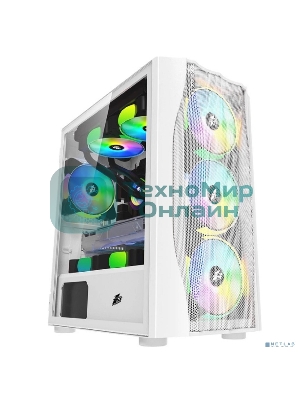 Компьютерный корпус 1STPLAYER FIREBASE X3-M белый, mATX, TG, 4x120мм LED fans inc.