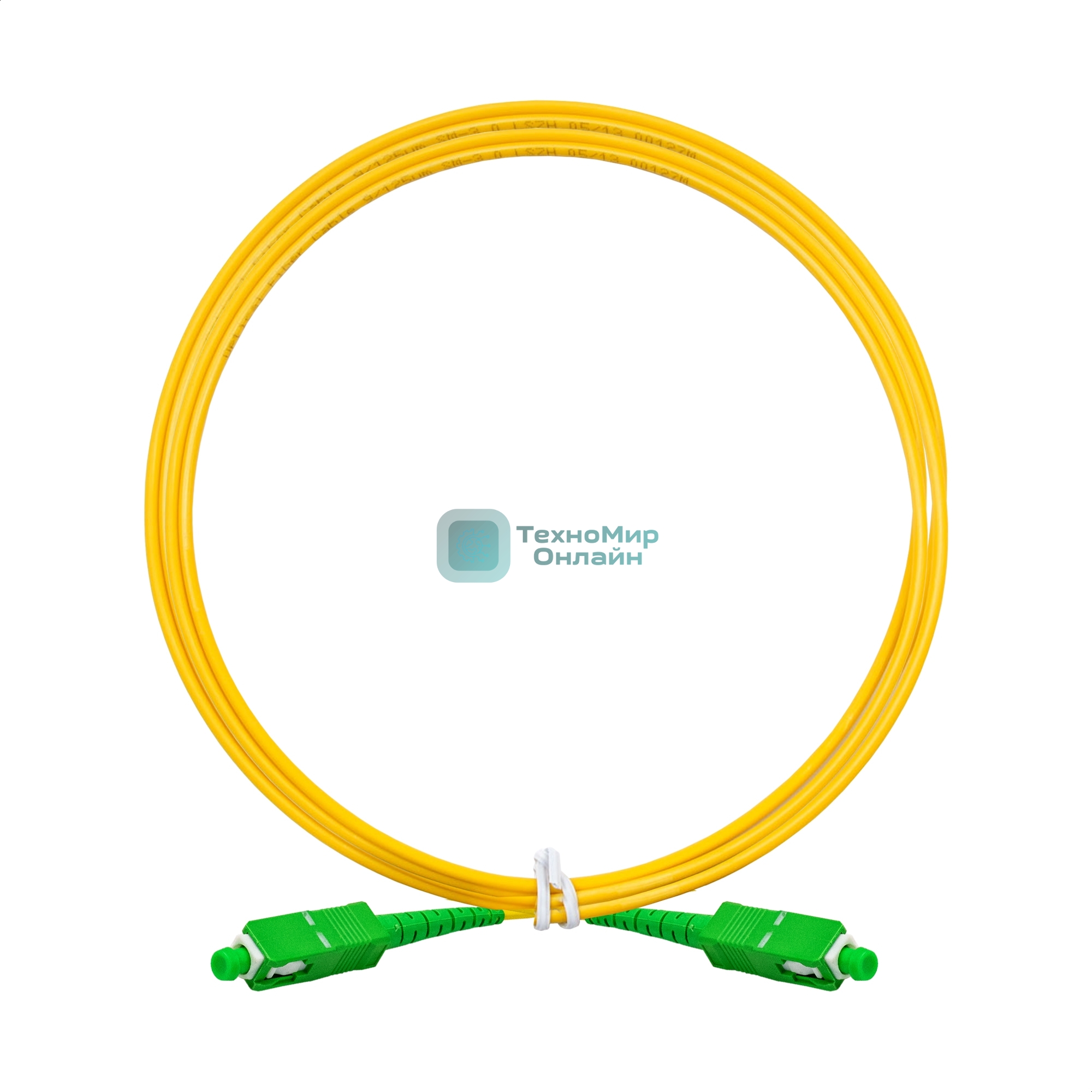 Патч-корд волоконно-оптический ExeGate FC-S-9-SC/APC-SC/APC-3M-LSZH (Шнур ВО SM 9/125 (OS2/G.652.D), SC/APC-SC/APC, Simplex, LSZH, 3 м)