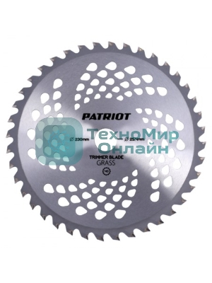 Нож PATRIOT TBS-40D=230х25.4мм толщина1.3мм 40 зубьев Арт. 809115225