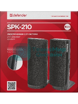 Акустическая система Defender SPK-210 2.0, 2x2W, разъем для наушников 65210