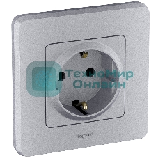 Розетка 2К+З немецкий стандарт 16А 250 В алюминий