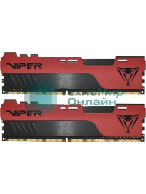 Оперативная память Patriot Viper Elite II, DDR4, 32GB (1x32 GB), 3200 MHz, CL18, DIMM, радиатор, красный, черный