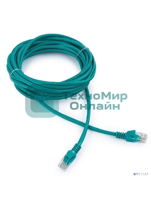 Патч-корд UTP Cablexpert cat.5e, 5м, литой, многожильный зеленый