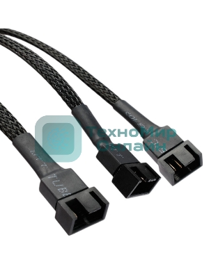 Кабель-разветвитель питания FAN Cablexpert CC-FAN-1F3M-27CM, 4pin(f)/3x4pin(m), PWM(ШИМ), медь, 27см, черный, пакет