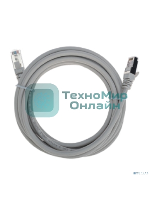 Патч-корд S/FTP Rexant cat. 6A (10G), RJ45-RJ45, неэкранированный, 28AWG, LSZH, серый, 3 м