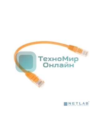Патч-корд UTP Cablexpert cat.5e, 0.25м, литой, многожильный, оранжевый