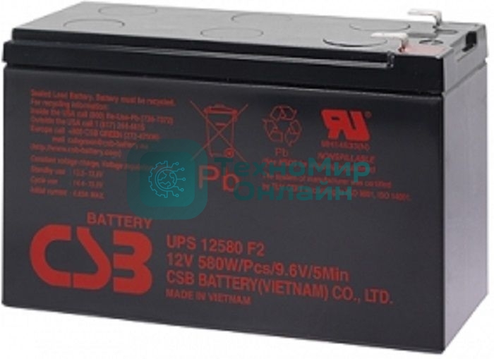 Батарея для ИБП CSB 12V 10,5Ah UPS12580 клеммы F2