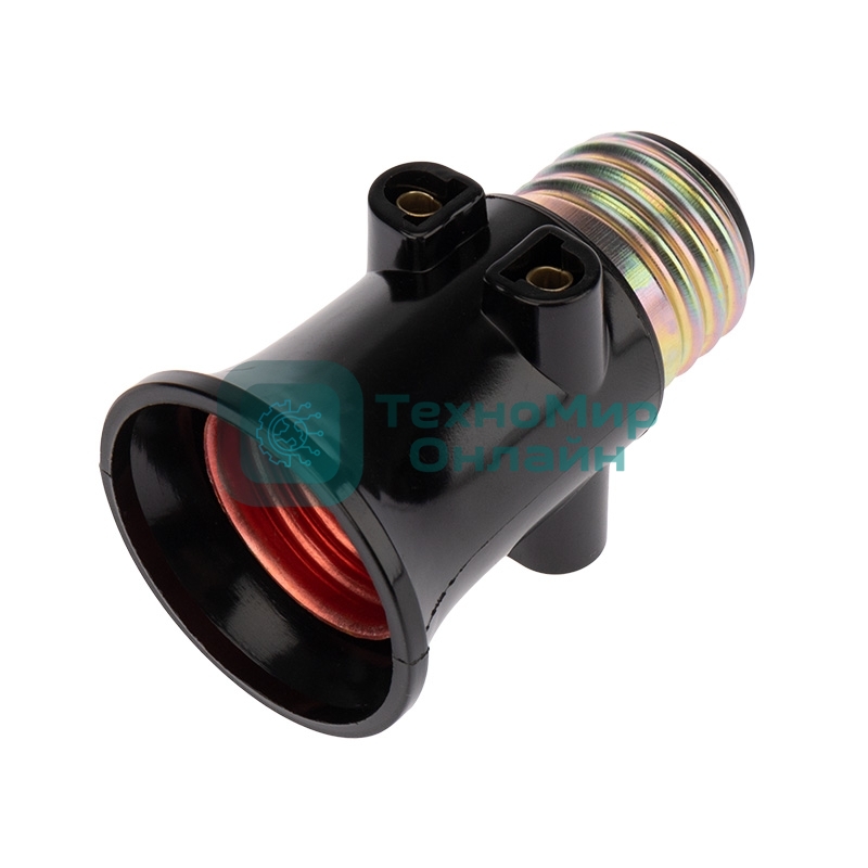 Патрон-розетка Rexant карболитовый Е27 черный с этикеткой