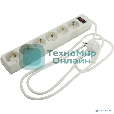 Сетевой фильтр ExeGate EX266866RUS SP-6-1.5W (6 розеток, 1.5 м, евровилка, белый)