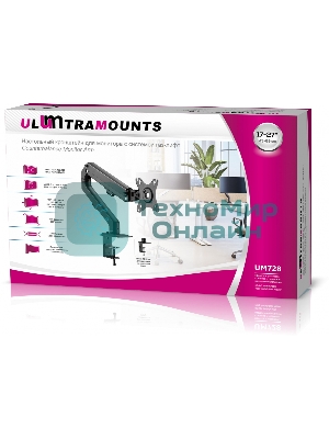 Кронштейн для мониторов Ultramounts UM728 черный 17